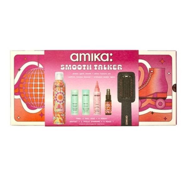NIB Amika Smooth Talker Double Agent Straightening Blow Dry Brush 6 Piece Set - Picture 1 of 6